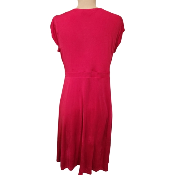 BODEN Red Silk Jersey Twist-front Midi Dress - Size 8L - Picture 7 of 11